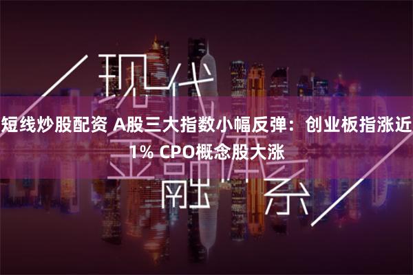 短线炒股配资 A股三大指数小幅反弹：创业板指涨近1% CPO概念股大涨